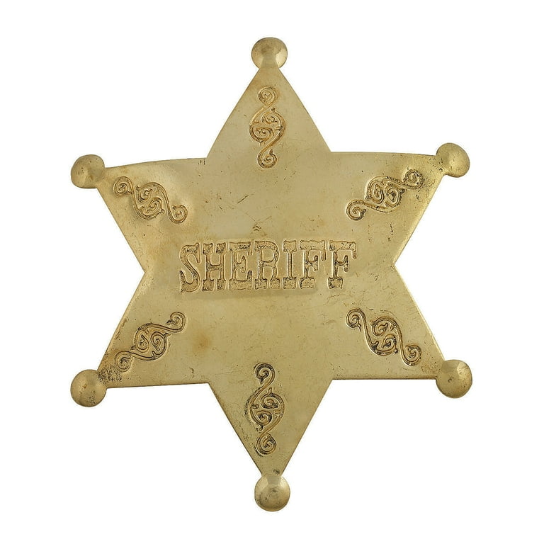 Sheriff Star Badge Adult Silver