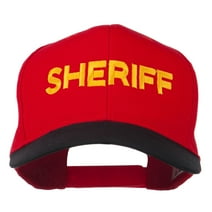 Sheriff Embroidered Cotton Twill Cap - Black Red OSFM