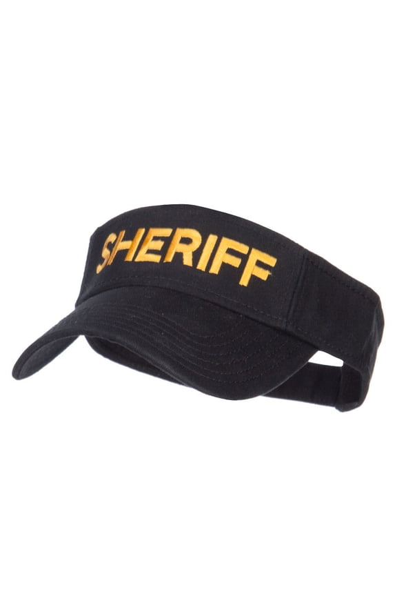 Sheriff Embroidered Washed Cotton Visor - Black OSFM