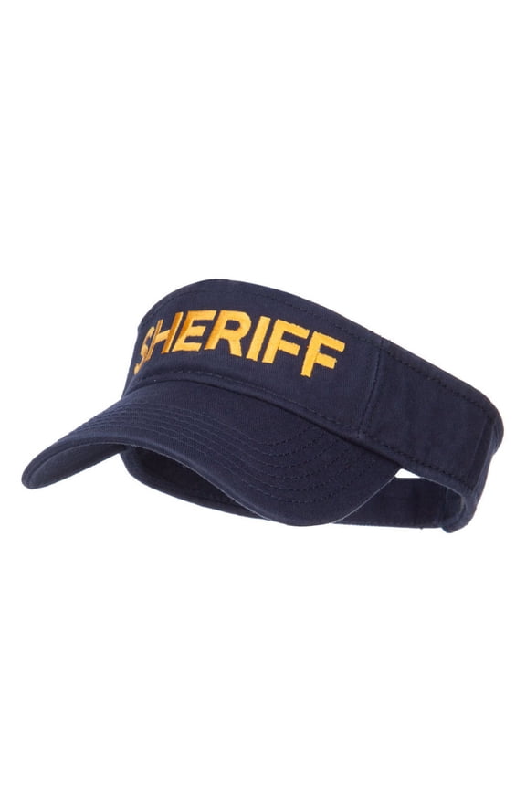Sheriff Embroidered Washed Cotton Visor - Navy OSFM