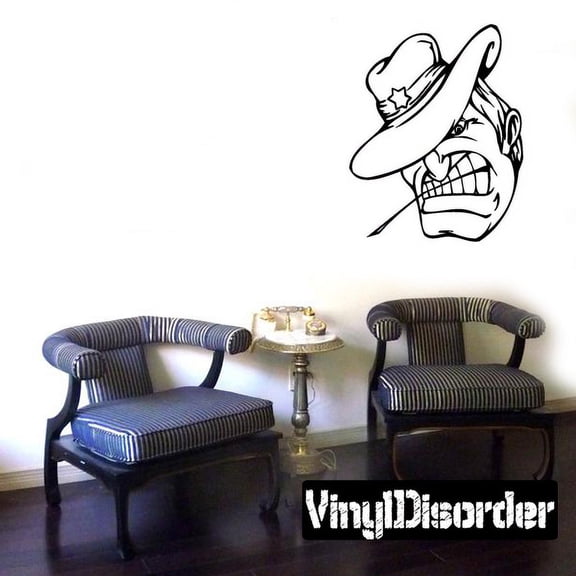 Sheriff Head Mascot Decal - 36 Inches