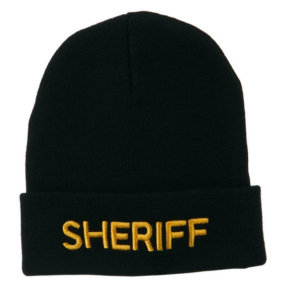 Sheriff Military Embroidered Long Cuff Beanie - Navy OSFM