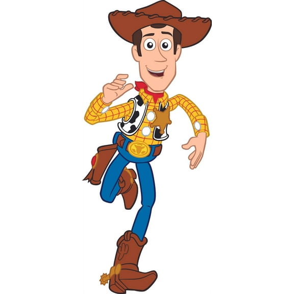 The Sheriff Woody Toys Story Cartoon Customized Name Wall Decal - Custom Vinyl Wall Art - Personalized Name - Baby Girl Boy Kids Bedroom Wall Decal Room Decor Wall Sticker Decoration Size (10x8 inch)