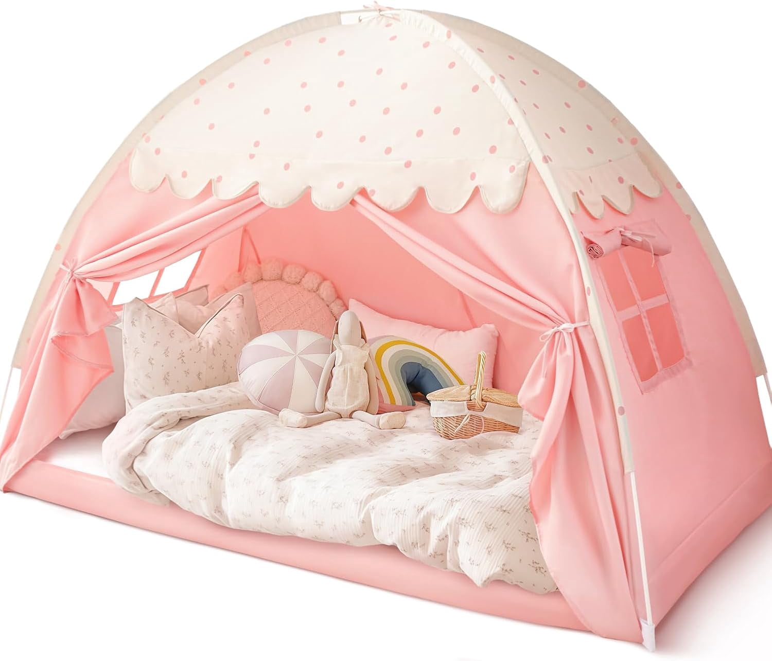 Sherilyn Full Size Bed Canopy Toddler Bed Tents for Kids Dream Tent on Bunk Bed Privacy Space Blackout Sleeping Playhouse Tents Indoor Portable Drafty House for Boys Girl Birthday Gift