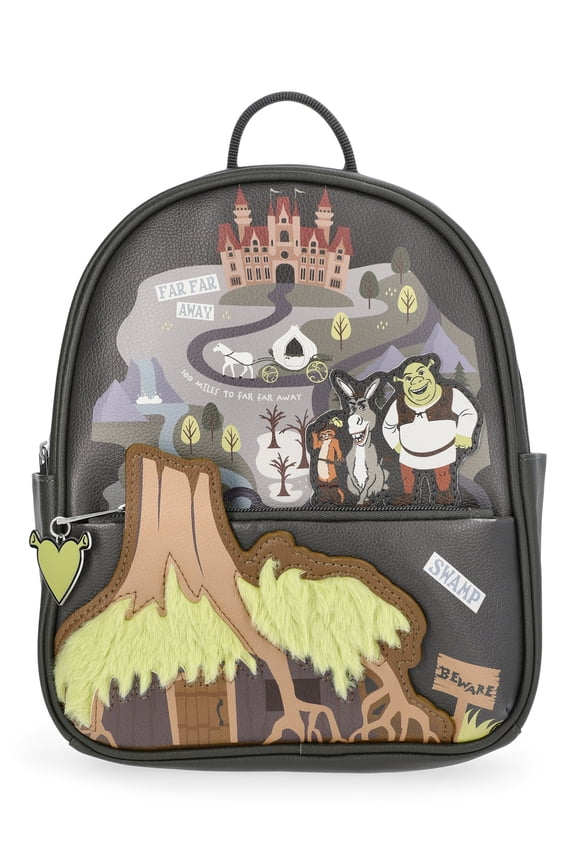 Shrek Women's Faux Leather Mini Backpack, 10.5", Green