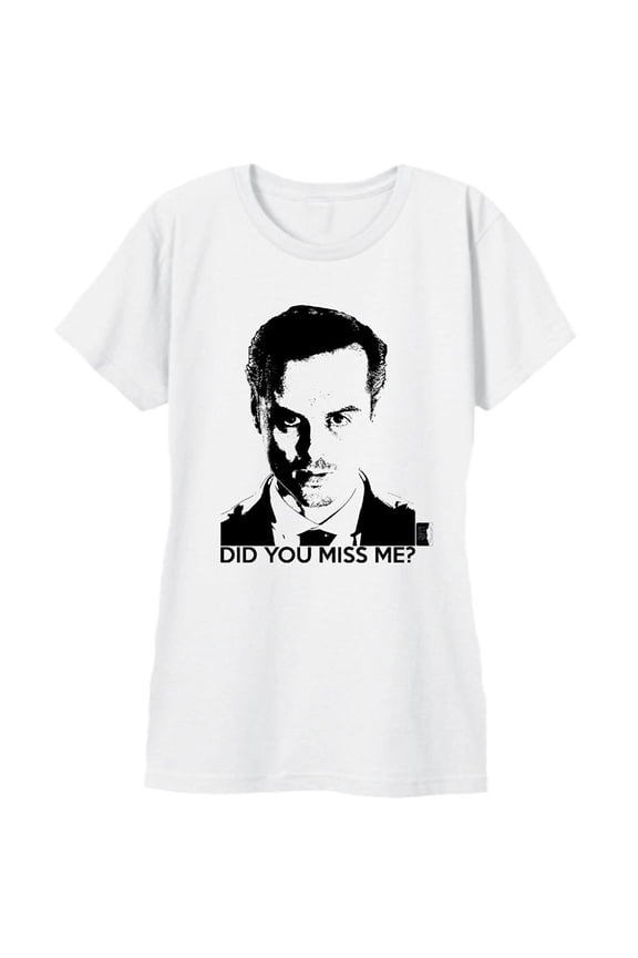 Sherlock Did You Miss Me Juniors White T-Shirt