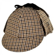 Sherlock Holmes Houndstooth Wool Blend Hat - S - Brown