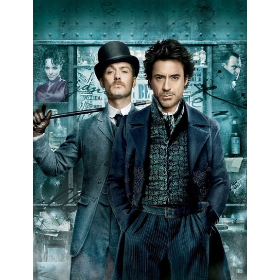 Sherlock Holmes Movie poster Metal Print 12inx16in Multi-Color Square Adults Best Posters