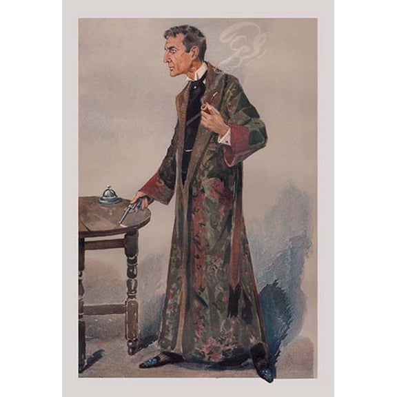 Sherlock Holmes and Revolver Fine art canvas print (20" x 30")