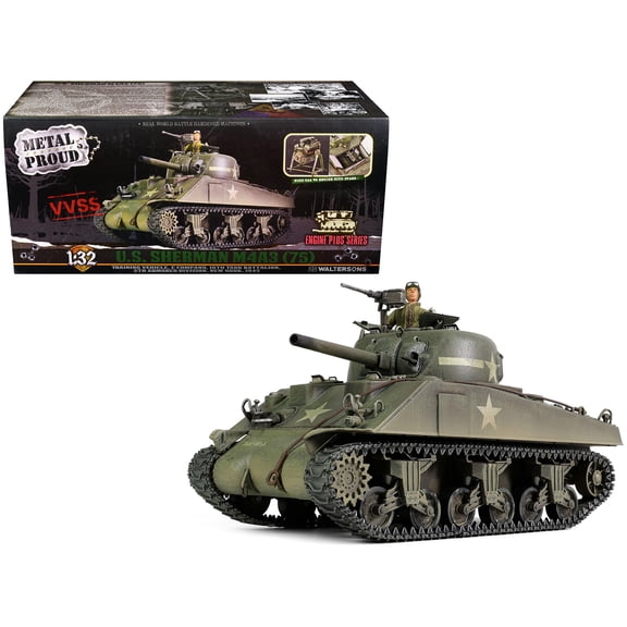 Sherman M4A3 (75) Medium Tank U.S. "Training vehicle" (1943) "Engine Plus" Series 1/32 Diecast Model by Metal Proud