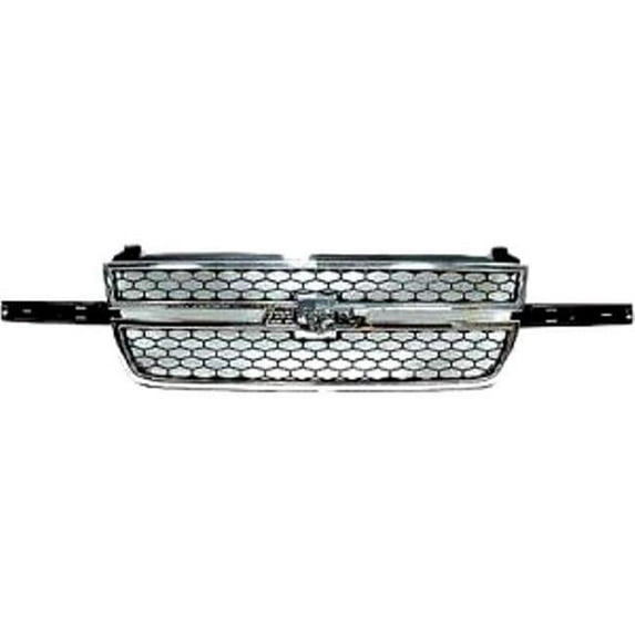 Sherman Parts SHE901-99-17 Grille with Frame for 2003-2007 Dale Earn Hard Package Silverado SS, Matte Black & Chrome
