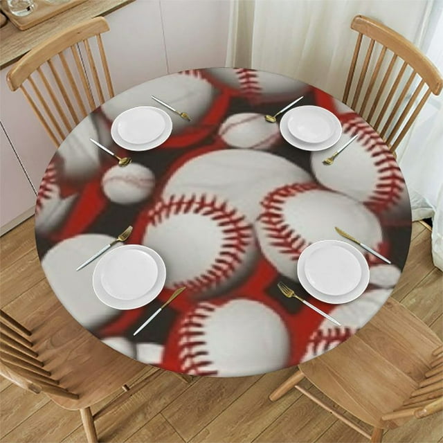 Sheronv 100 Polyester Round Table Cover Stain Resistant and Washable for Indoor Outdoor