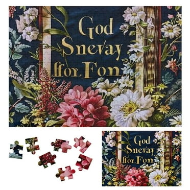 Sheronv Bible Verse Flowers God Wooden Jigsaw Puzzle Challenging Difficult Wood Puzzles for Adults Gift for Family Friends 300 PCS