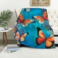 thumbnail image 1 of Sheronv Butterflies Flowers Warm Lightweight Blanket Soft Fleece Throw Blanket Living Rooms Sofa Decor Cow Gifts Blanket All Seasons Super Soft Blanket for All Seasons 60x80in, 1 of 6