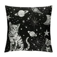 thumbnail image 1 of Sheronv Cute Cat Stars Black and White Short Plush Throw Pillow Cover for Home Couch Living Room - Decorative Graphic Cushion for Men Women Boys Girls - 1PC 24x24in, 1 of 5