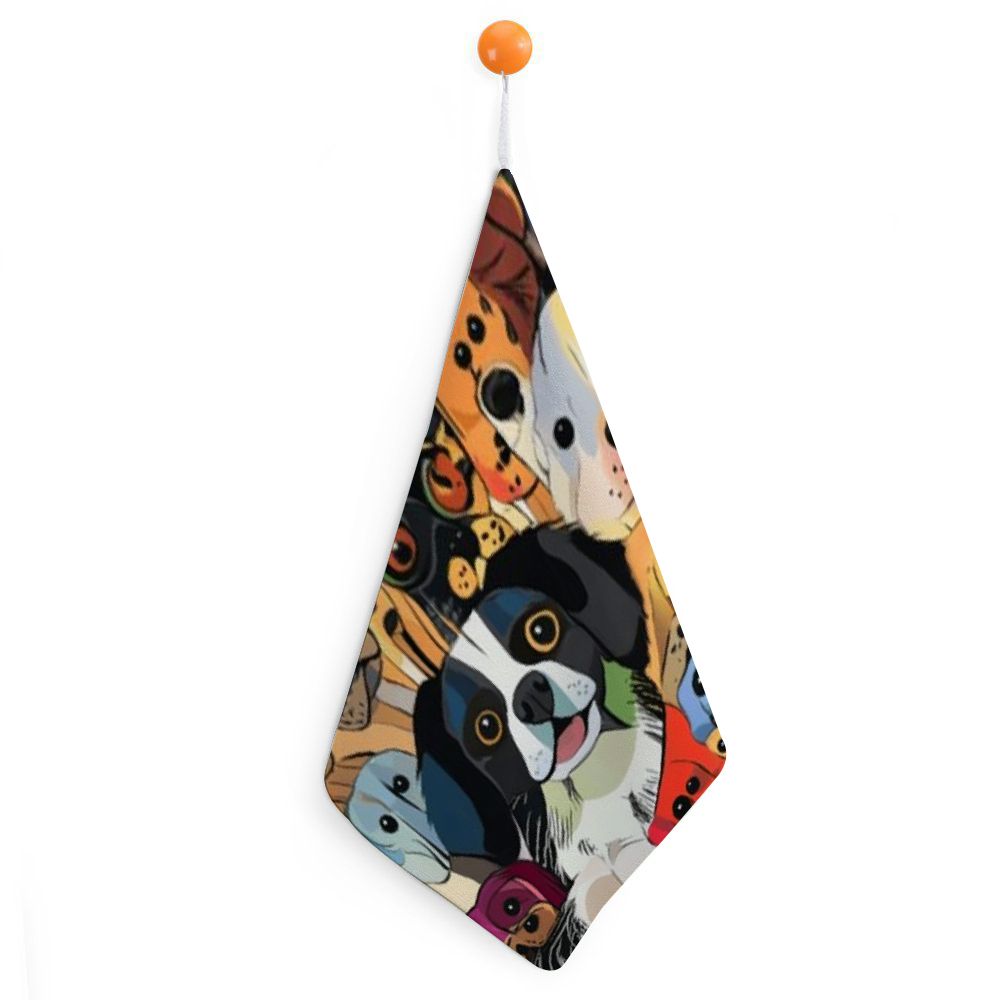 Sheronv Dogs Theme QuickDry Hand Towels 11.8x11.8in Superfine Fiber