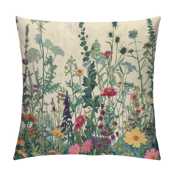Sheronv Flowers Graphic Decorative Short Plush Throw Pillow Cover for Home Couch - Spring Theme - 1PC 20x20in