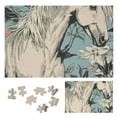 Sheronv Horse Flowers Fabric Wooden Jigsaw Puzzle Relaxing Challenge