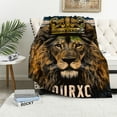 thumbnail image 1 of Sheronv Lion Crown Guatemala Warm Lightweight Fleece Blanket Soft Flannel Blankets Throw for All Seasons Living Rooms Sofa Decor Cow Gifts Blanket 40x50in, 1 of 6