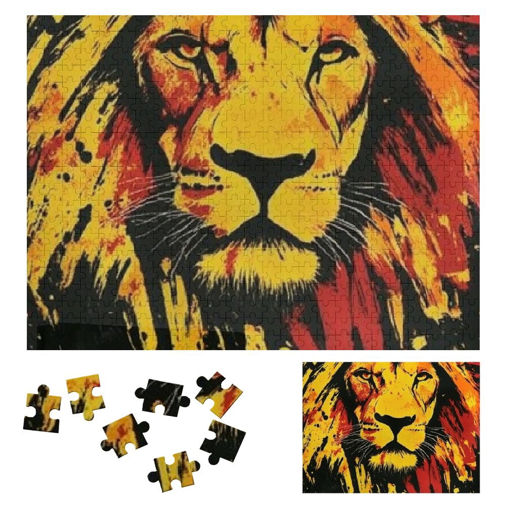 Sheronv Lion Wooden Jigsaw Puzzle - Premium Eco-Friendly Wood ...
