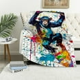 thumbnail image 1 of Sheronv Monkey Surfboard Paint Splattered Design Warm Lightweight Blanket Soft Fleece Blanket All Seasons Sofa Decor Cow Gifts - 3 Sizes 50x60in, 1 of 6