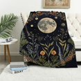 Sheronv Moon and Plants Warm Lightweight Soft Fleece Blanket for All