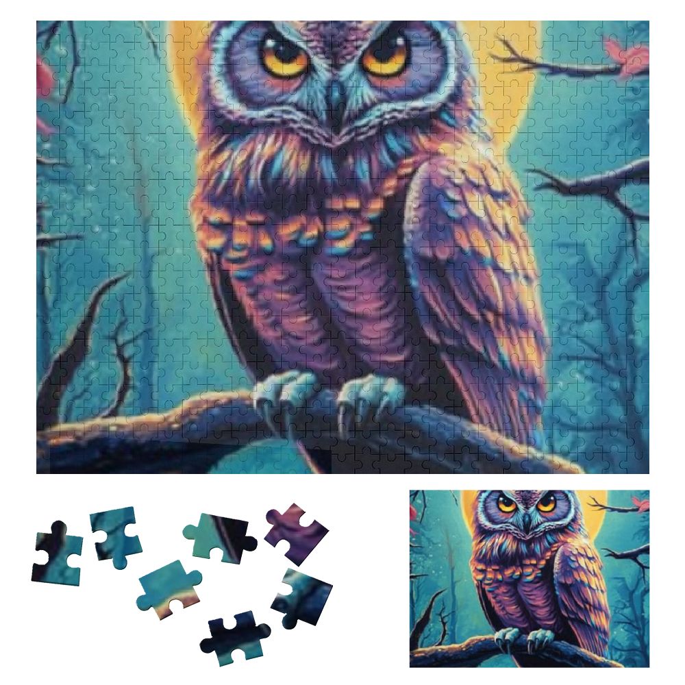 Sheronv Owl Moon Night Wooden Jigsaw Puzzle Challenging Difficult Wood ...