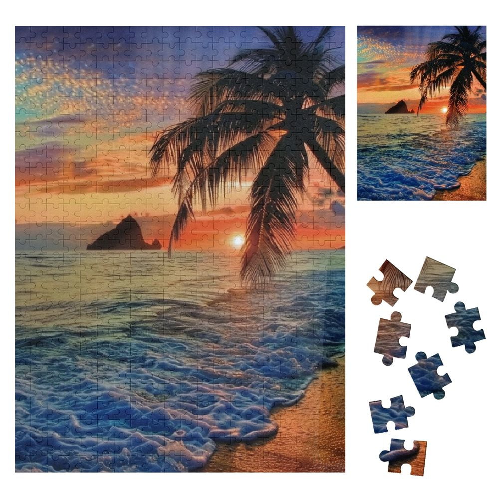 PICKFORU 1000-Piece Beach Sunset Puzzle - Challenging Adult Puzzle - View #9