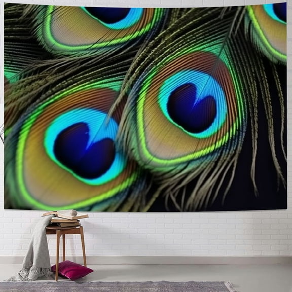 Sheronv Peacock Feathers Tapestry Wall Hanging Unique Style Home Wall Decor Art for Living Room Bedroom Apartment Dorm - 4 Sizes Available 50x40inch