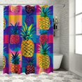 thumbnail image 1 of Sheronv Pineapple Bathroom Décor Set with Hooks, Graphic Print Polyester Fabric Shower Curtain for Bathroom Decoration 36"x72, 1 of 7