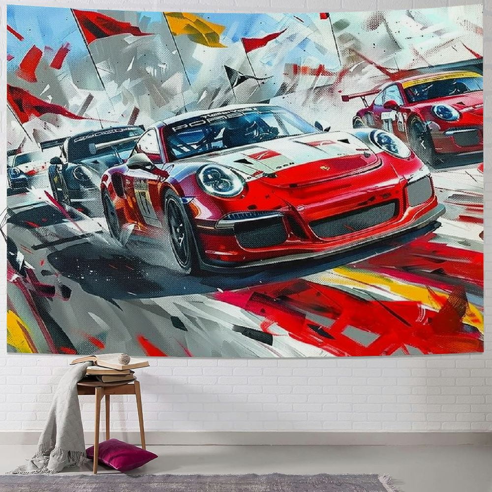 Sheronv Race Cars Tapestry Wall Hanging Unique Style Graphic Tapestries ...