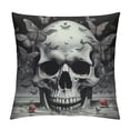 thumbnail image 1 of Sheronv Skull Moths Butterflies Graphic Decorative Throw Pillow Cover for Home Couch Living Room Bed Sofa - Short Plush Pillowcase 1PC 12x12in, 1 of 5
