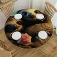 thumbnail image 1 of Sheronv Sloth Baby Tree Round Table Cover Stain Resistant Washable for Indoor Outdoor Kitchen Dining Wedding Parties Polyester Fabric Tablecloth 31"-35, 1 of 8