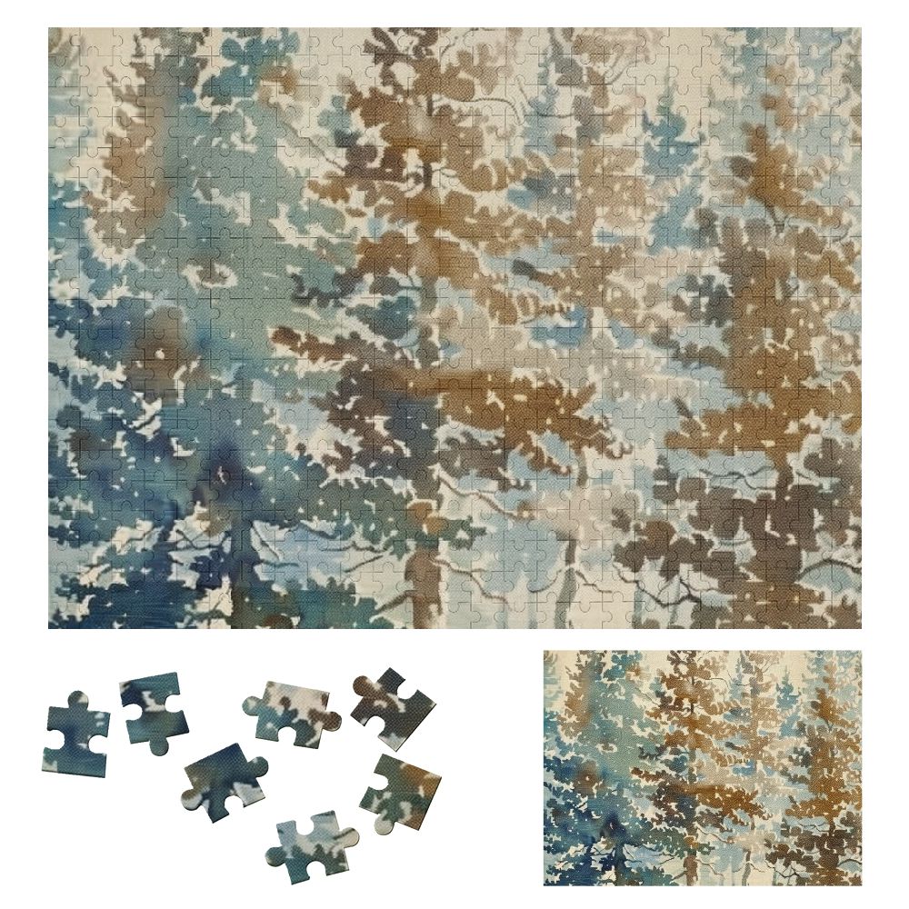 Sheronv Snow Trees Sky Wooden Jigsaw Puzzle Challenging Difficult Wood ...
