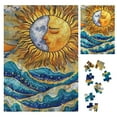 thumbnail image 1 of Sheronv Sun Moon Blue Wave Wooden Jigsaw Puzzle Vertical Style Eco-friendly Gift 1000 Pieces 300PCS, 1 of 8