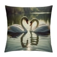 thumbnail image 1 of Sheronv Swans Pond Heart Shape Decorative Throw Pillow Cover for Home Couch Living Room Bed Sofa - Short Plush Material - 1PC 20x20in, 1 of 5