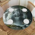 thumbnail image 1 of Sheronv Waterfall Rocks Person Round Tablecloth Stain Resistant & Washable - Perfect for Indoor/Outdoor Dining, Kitchen, Wedding, Parties, Picnics, and Camping - 100% Polyester Fiber 46"-50, 1 of 8