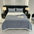 thumbnail image 1 of Sherpa Bed Blanket 80 × 90 inch, Ultra Soft Queen Size Throw Blanket for All Season, Cozy Plush Arch Fleece Blankets for Bedroom Living Room Dorm Hostel Sofa Camping, Blue Grey, 1 of 8