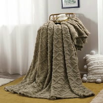 Sherpa Blanket - 3D Pattern Design Throw Blanket for Sofa Couch, Bed, Warm Super Soft Cozy Microfiber Fleece Blanket for Living Room, Throw 39”x59”