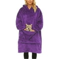 thumbnail image 1 of Sherpa Blanket Hoodie for Women Oversized Wearable Sweatshirt Super Warm Giant Pocket Cozy Sleepwear Set 2026 Purple, 1 of 6