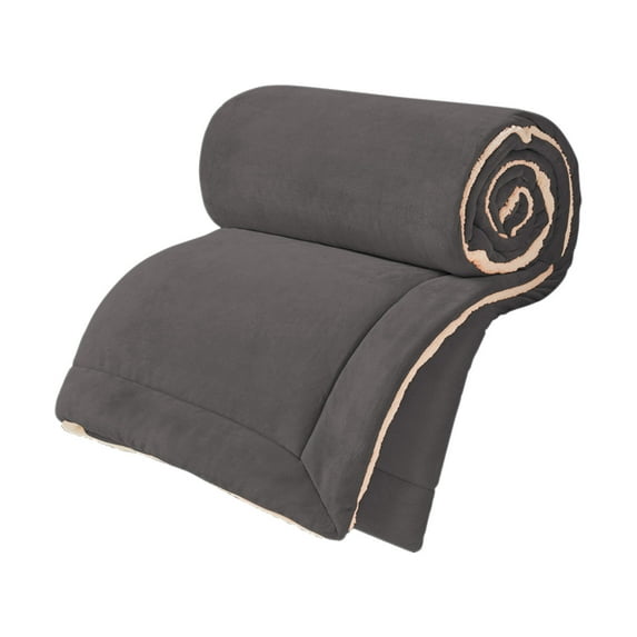 Sherpa Blanket Twin Thick Warm Blankets for Winter Bed Double-Sided Super Soft Blanket Fuzzy Fleece/Wool Like Reversible Velvet Plush Fabric(Dark Grey Twin Size 59"x79")