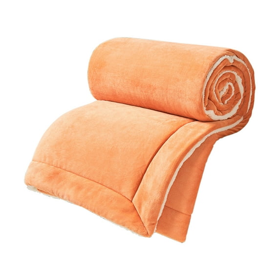 Sherpa Blanket Twin Thick Warm Blankets for Winter Bed Double-Sided Super Soft Blanket Fuzzy Fleece/Wool Like Reversible Velvet Plush Fabric(Orange Twin Size 59"x79")