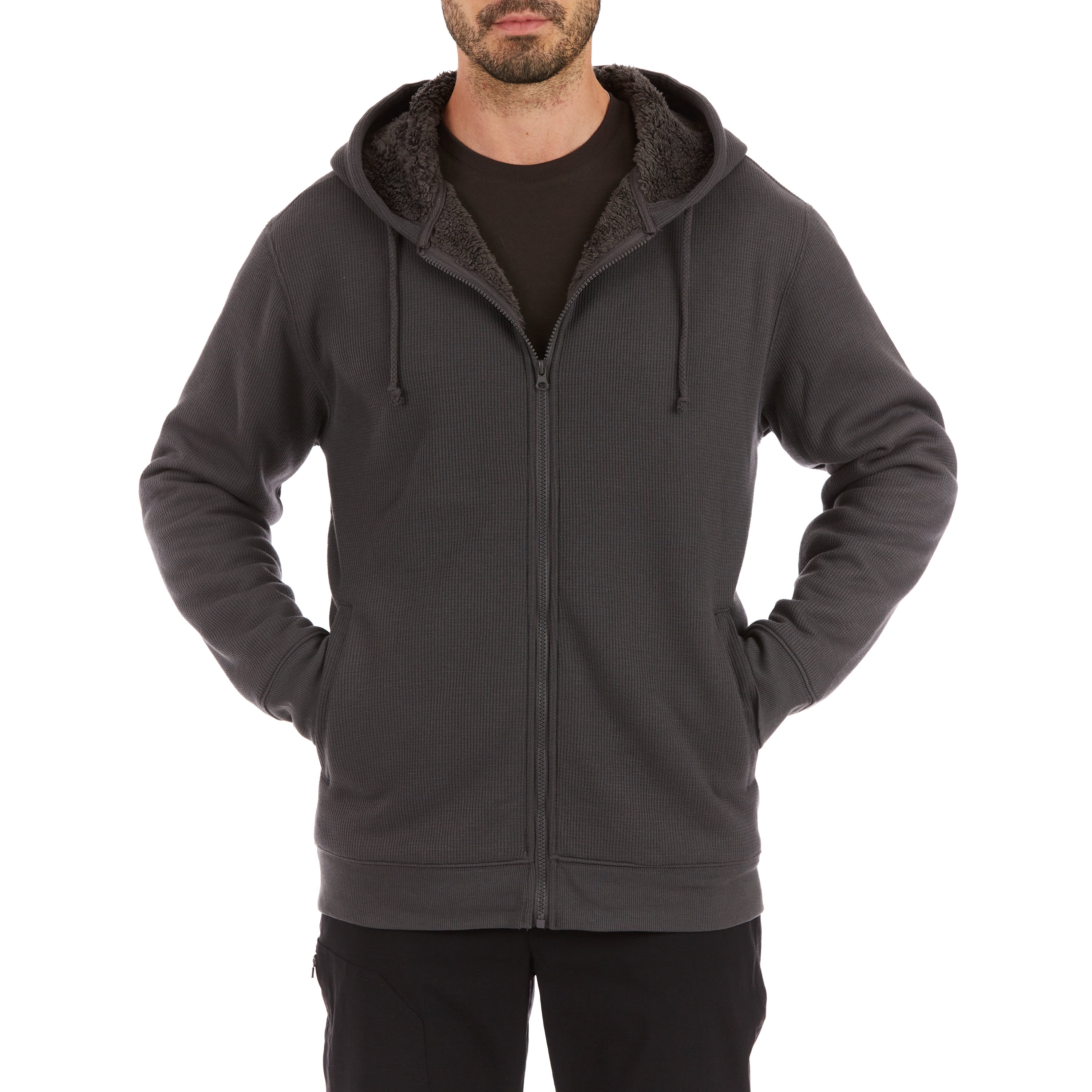 Sherpa Bonded Thermal Knit Hooded Jacket Walmart