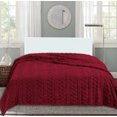 thumbnail image 1 of Sherpa Burgundy Embossed Throw Plush Cozy Super Soft Bed Blanket, 1 of 5
