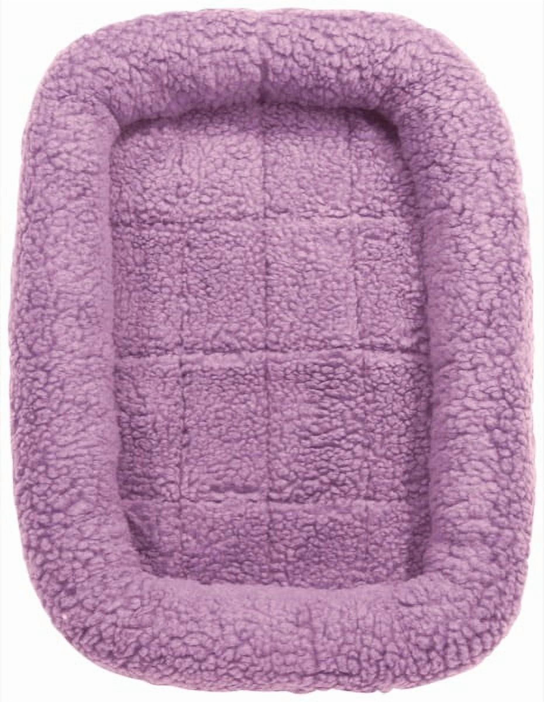 Sherpa Crate Dog Beds Soft Plush Comfortable Bolster Sides (Large,Lavender)