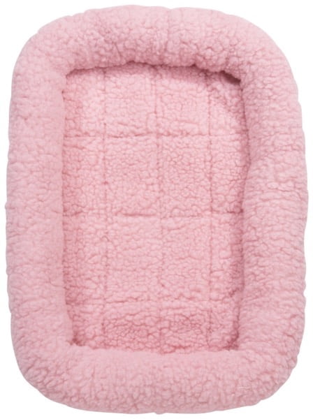 Sherpa Crate Dog Beds Soft Plush Comfortable Bolster Sides (Medium,Baby Pink)