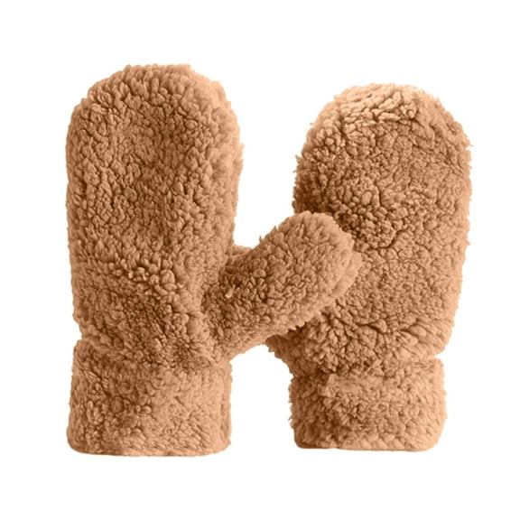 Sherpa Cuff Beanie Hat Suede Logo and Sherpa Mitten Gloves