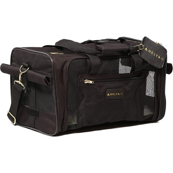 Sherpa Delta Airlines Travel Pet Carrier, Airline Approved & Guaranteed On Board - Black, Medium