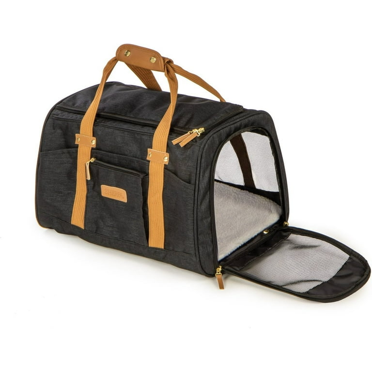 Sherpa Element Large Pet Carrier - Airline Approved, Black & Tan