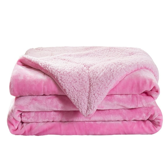 Sherpa Flannel Blankets for Adults,Throw Blanket for Couch Fuzzy Soft Flannel Warm Fluffy Throw Blanket 27.5 X39.3 In,Lightweight Cozy Plush Blanket for Sofa Bed All Season Use Pink-27.5 X39.3 In